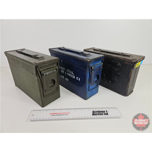 Metal Military Ammo Boxes (3)