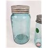 Image 2 : Aqua Canning Jars (3) : Masons, Improved Crown & Improved Gem