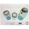 Image 6 : Aqua Canning Jars (3) : Masons, Improved Crown & Improved Gem