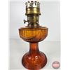 Image 4 : Coal Oil Lamp : Aladdin Amber Glass Lincoln Drape Model 23