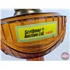 Image 6 : Coal Oil Lamp : Aladdin Amber Glass Lincoln Drape Model 23