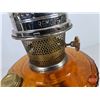 Image 6 : Coal Oil Lamp : Aladdin Amber Glass Lincoln Drape Model 23