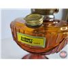 Image 7 : Coal Oil Lamp : Aladdin Amber Glass Lincoln Drape Model 23
