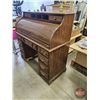 Image 4 : Wooden Lockable Roll Top Desk (w/Key & Hidden Compartment)