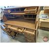 Image 5 : Wooden Lockable Roll Top Desk (w/Key & Hidden Compartment)