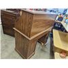 Image 9 : Wooden Lockable Roll Top Desk (w/Key & Hidden Compartment)