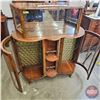 Image 6 : Lighted Art Deco Cocktail Cabinet w/Spinning Bottle Server & Martini Mirror Pattern