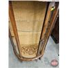 Image 4 : Art Deco Curved Glass Curio Cabinet w/Glass Shelves & Sliding Door
