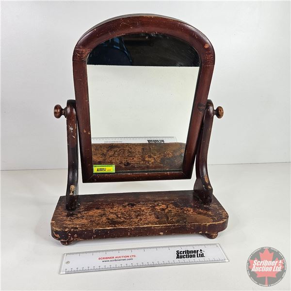 Gentleman's Wooden Countertop Shaving Mirror