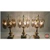 Image 1 : Vintage Electric Brass & Glass Lamps (3)