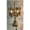 Image 2 : Vintage Electric Brass & Glass Lamps (3)
