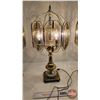Image 3 : Vintage Electric Brass & Glass Lamps (3)