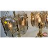 Image 5 : Vintage Electric Brass & Glass Lamps (3)