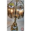 Image 7 : Vintage Electric Brass & Glass Lamps (3)