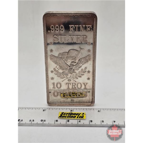 Silver Bar : 10 Troy Ounces : APM (American Pacific Mint) (.999 Fine Silver) (GST Exempt)