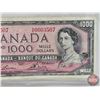 Image 3 : Canada $1000 Bill 1954 : Lawson/Bouey #AK0603507 (See Pics for Varieties, Conditions, Serial Numbers