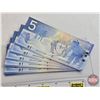 Image 5 : Canada $5 Bills 2002 (19 Consecutive) : Jenkins/Dodge #HNY0252981 - 0252999 (See Lot #505 : Close Se