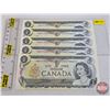 Image 2 : Canada $1 Bills 1973 (5 Consecutive) : Crow/Bouey #AMH7790670 - 7790674 (See Lot #522 : Close Serial