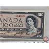 Image 3 : Canada $100 Bill 1954 : Beattie/Coyne #AJ6649593 (See Pics for Varieties, Conditions, Serial Numbers
