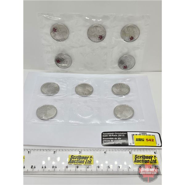 RCM Canada 2012 Tecumseh Circulation Coin 10-Pack (Twenty Five Cent)