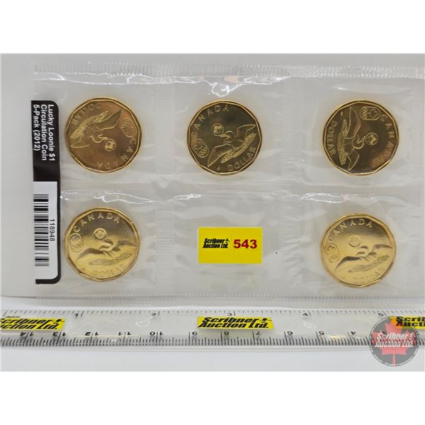 RCM Canada 2012 Lucky Loonie Circulation Coin 5-Pack (Loonies)