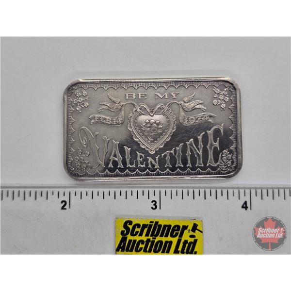 Silver Bullion Bar : Liberty Mint : Be My Valentine (Fine Silver .999 : One Ounce) (GST Exempt)