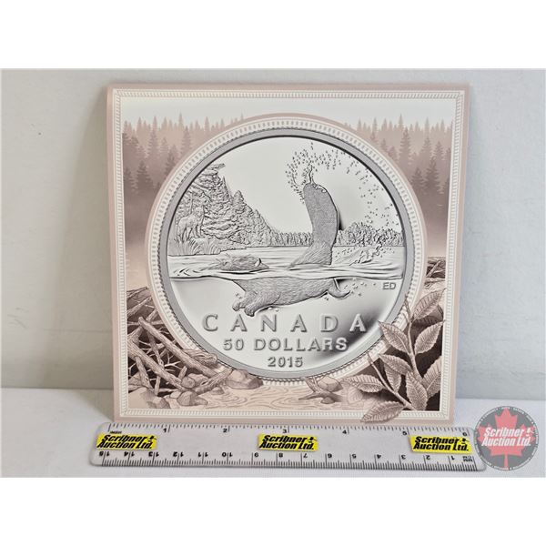 RCM Canada 2015 $50 Fine Silver : Beaver (Fine Silver 99.99%) (GST Exempt)