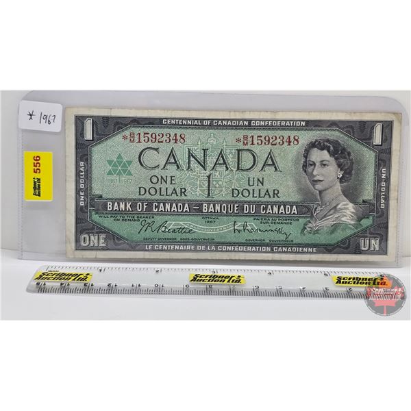 Canada $1 Bill 1967 *Replacement : Beattie/Rasminsky # *BM1592348