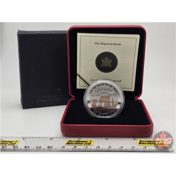 RCM Canada 2004 Natural Wonders : Hopewell Rocks : $20 Silver Coin (COA #04172) (99.99%) (GST Exempt