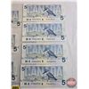 Image 6 : Canada $5 Bills 1986 (7) :  - Thiessen/Crow #EPV0183616 - Crow/Bouey #ENU1000120 - Thiessen/Crow #FN