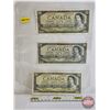 Image 1 : Canada $20 Bills 1954 (3): - Beattie/Rasminsky #DW1195436 - Beattie/Coyne #FE3146184 - Beattie/Rasmi