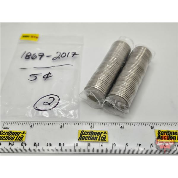 Canada Five Cent Rolls (2) : 1867-2017 (Original Rolls) (NOTE: Rolls not opened by the Auction Compa