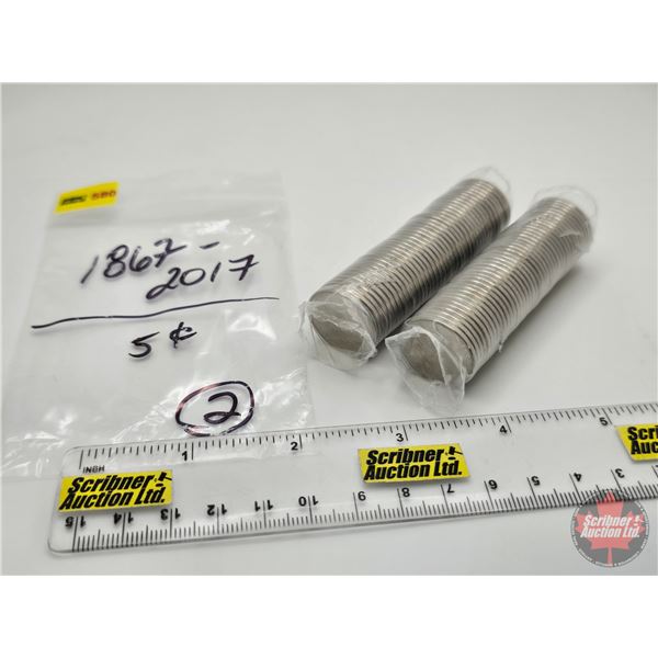 Canada Five Cent Rolls (2) : 1867-2017 (Original Rolls) (NOTE: Rolls not opened by the Auction Compa