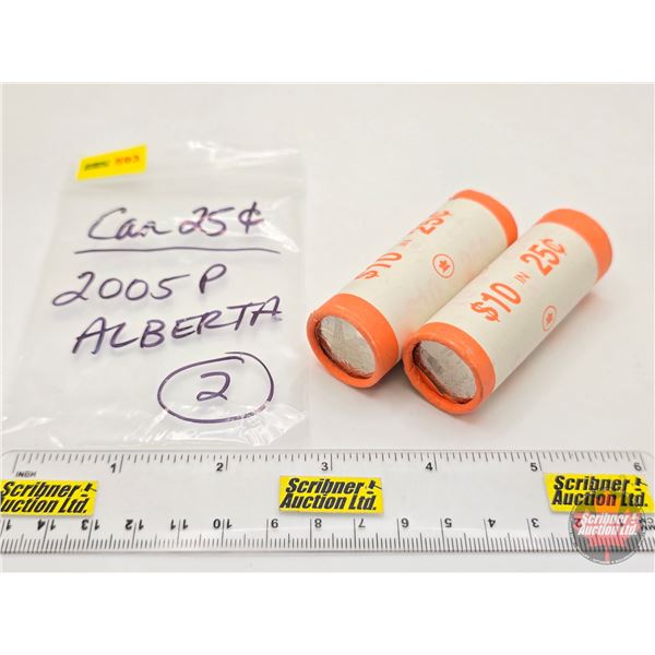 Canada Twenty Five Cent Rolls (2) : 2005P ALBERTA (Original Rolls) (NOTE: Rolls not opened by the Au