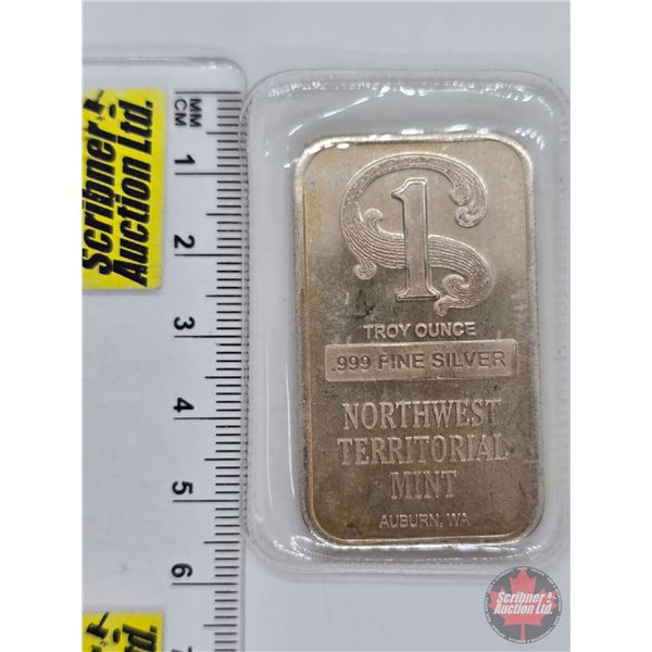 Silver Bullion Bar : Northwest Territorial Mint   (Fine Silver .999 : One Ounce) (GST Exempt)