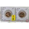 Image 2 : Canada Five Cent (4) : 1978; 1979; 1979; 1979  (Consignor Tag: 24K Gold Plated PL)