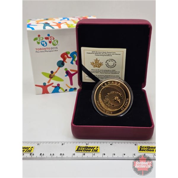 RCM Canada 2015 : 50-Cent Gold-Plated Coin : Toronto 2015 Pan Am Games : Celebrating Excellence (COA