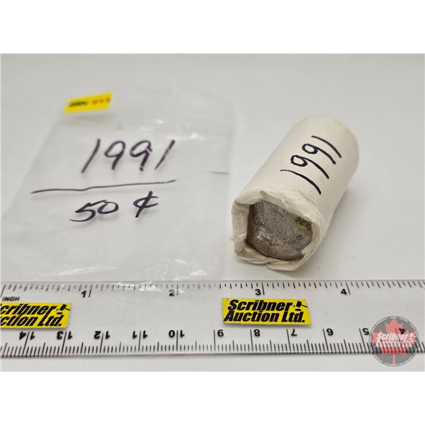 Canada Fifty Cent Roll 1991 (NOTE: Rolls not opened by the Auction Company, so quantity and contents