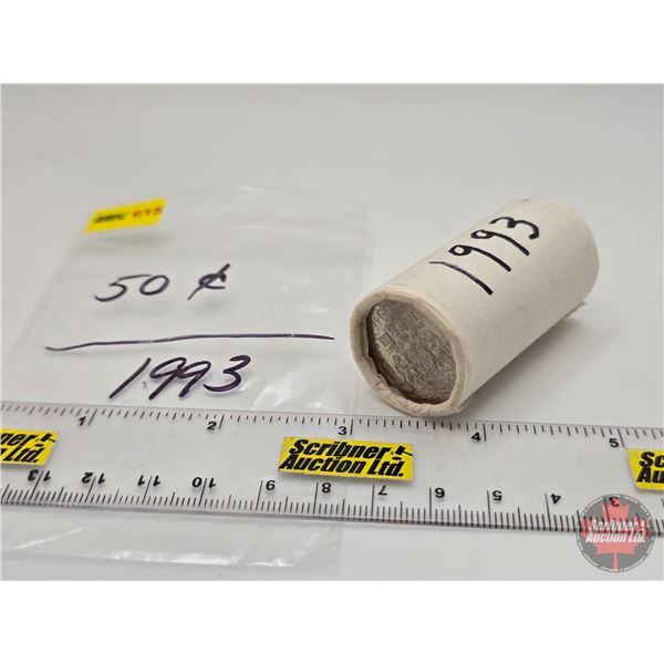 Canada Fifty Cent Roll 1993 (NOTE: Rolls not opened by the Auction Company, so quantity and contents