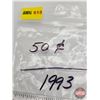 Image 5 : Canada Fifty Cent Roll 1993 (NOTE: Rolls not opened by the Auction Company, so quantity and contents