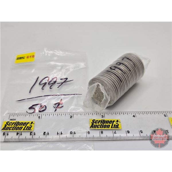 Canada Fifty Cent Roll 1997 (Original Roll) (NOTE: Rolls not opened by the Auction Company, so quant