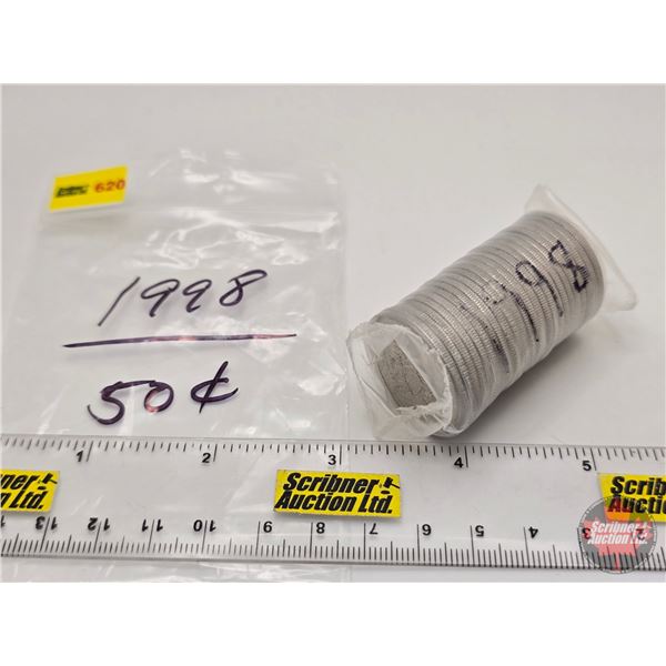 Canada Fifty Cent Roll 1998 (Original Roll) (NOTE: Rolls not opened by the Auction Company, so quant