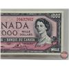 Image 3 : Canada $1000 Bill 1954 : Lawson/Bouey #AK0432805 (See Lot #626 : Close Serial Number) (See Pics for 