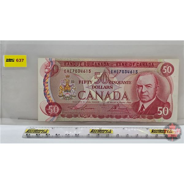 Canada $50 Bill 1975 "Musical Ride" : Lawson/Bouey #EHE7034615 (See Pics for Varieties, Conditions, 