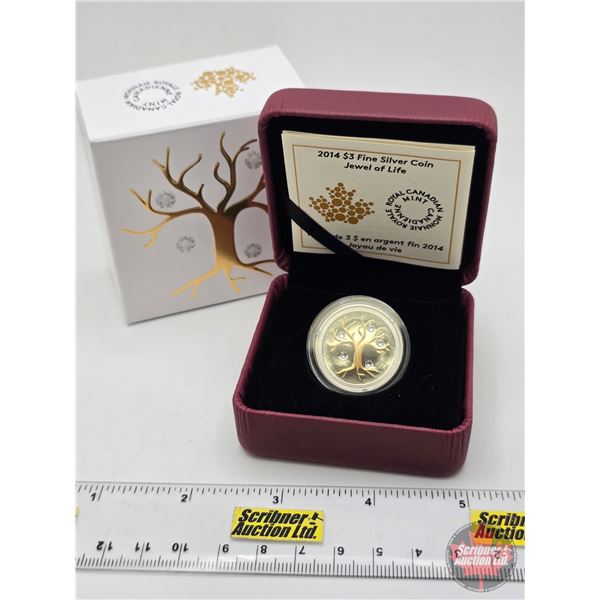 RCM Canada 2014 : $3 Fine Silver Coin : Jewel of Life (Swarovski Crystals) (COA #1539 : 99.99%) (GST