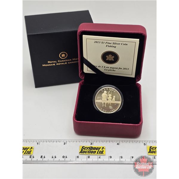 RCM Canada 2013 : $3 Fine Silver Coin : Fishing (COA #3554 : 99.99%) (GST Exempt)