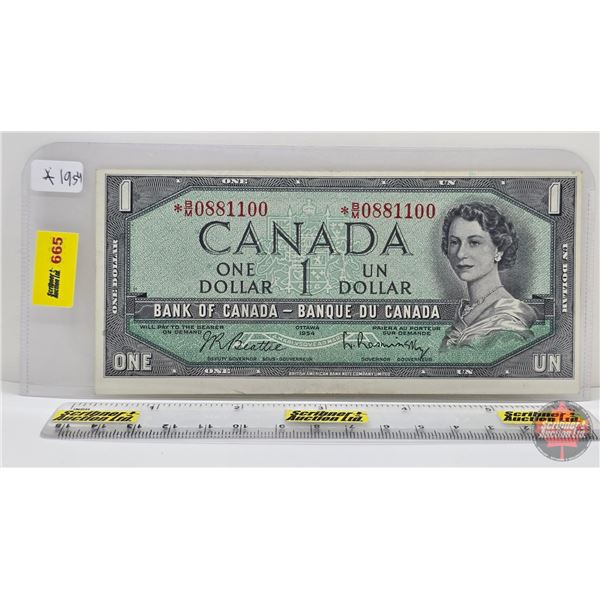 Canada $1 Bill 1954 *Replacement : Beattie/Rasminsky # *BM0881100 (See Pics for Varieties, Condition