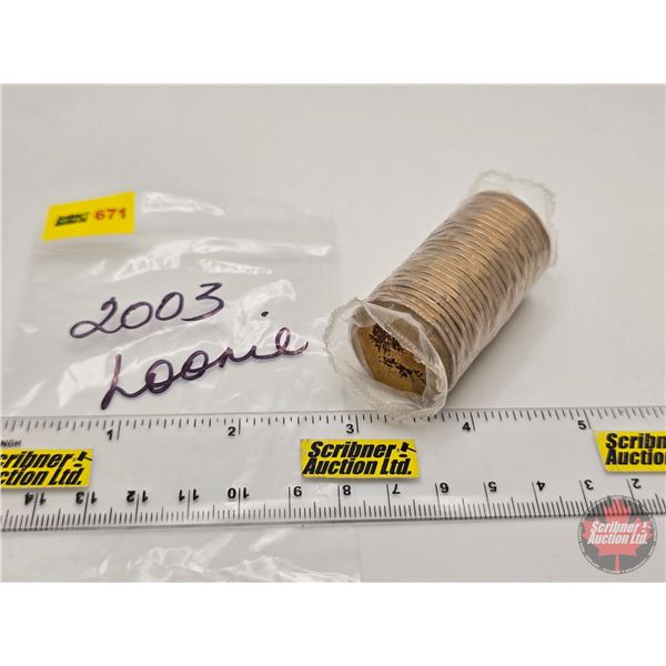 Canada $1 Loonie Roll 2003 (Original Roll) (NOTE: Rolls not opened by the Auction Company, so quanti