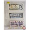Image 1 : Canada Bills (3): - $1 Bill 1973 : Crow/Bouey #BAK4829818 - $5 Bill 1954 : Beattie/Rasminsky #KX5314