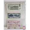 Image 5 : Canada Bills (3): - $1 Bill 1973 : Crow/Bouey #BAK4829818 - $5 Bill 1954 : Beattie/Rasminsky #KX5314